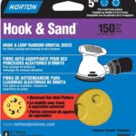 NORTON 02003 Sanding Disc, 5 in Dia, Coated, P150 Grit, Fine, Aluminum Oxide Abrasive, C-Weight Paper Backing