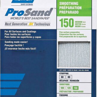 NORTON ProSand 07660768171 Sanding Sheet, 11 in L, 9 in W, Medium, 150 Grit, Aluminum Oxide Abrasive