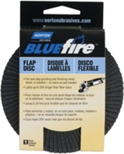 NORTON 03211 Flap Disc, 4-1/2 in Dia, 5/8-11 Arbor, Coated, P40 Grit, Extra Coarse, Zirconia Aluminum Abrasive