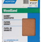 NORTON WoodSand 07660705505 Sanding Sheet, 11 in L, 9 in W, Medium, 100 Grit, Garnet Abrasive, Paper Backing