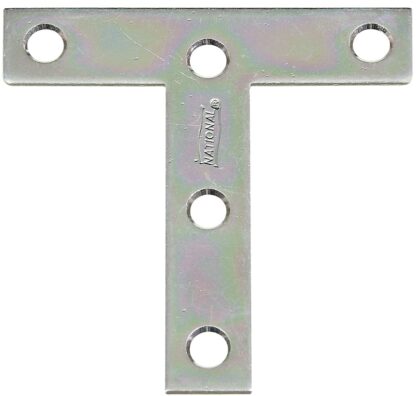 National Hardware 116BC Series N266-429 T-Plate, 3 in L, Steel, Zinc Sells in Quantity of 20