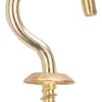 ProSource LR394 Cup Hook, 1/2 in Opening, 5 mm Thread, 1-1/4 in L, Brass, Brass Sells in Quantity of 20