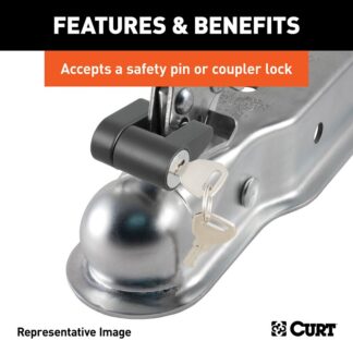 Curt 25128 Trailer Coupler, 2000 lb Capacity, 1-7/8 in Ball, Zinc