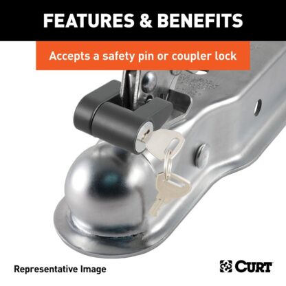 Curt 25153 Trailer Coupler, 3500 lb Capacity, 2 in Ball, Zinc