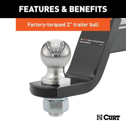 Curt 45856 Ball Mount, 2 in Dia Hitch Ball, Powder-Coated