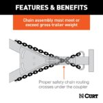 Curt 80031 Safety Chain, 48 in L, 30 Grade, 5000 lb Working Load, Steel, Zinc