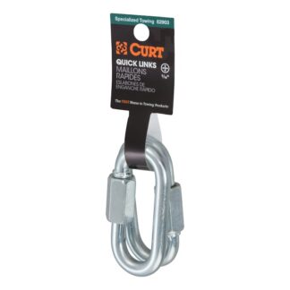 Curt 82903 Quick Link, 5/16 in Trade, 1760 lb Working Load, Steel, Clear Zinc