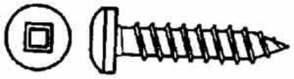 Reliable TKAW858MR Screw, #8 Thread, 5/8 in L, Full Thread, Truss Head, Square Drive, Self-Tapping, Type A Point, Steel Sells in Quantity of 5