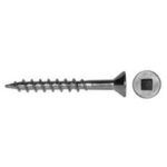 Reliable FKCP8114M1 Floor Screw, #8-10 Thread, 1-1/4 in L, Coarse, Partial Thread, Bugle, Flat Head, Square Drive, Steel, 1000/BX