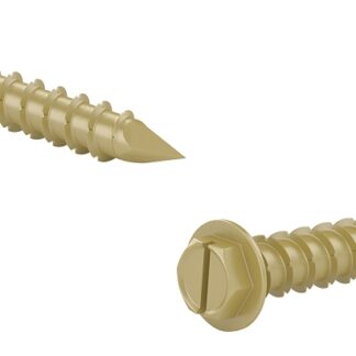 Reliable Gold Tap Pro HCSDP145VP Screw, 1/4-8 Thread, 5 in L, Scorpion Tail Thread, Washer Head, Hex Drive, Steel, 25 BX