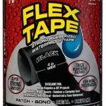 Flex Tape TFSBLKC0405 Tape, 5 ft L, 4 in W, Rubber Backing, Black