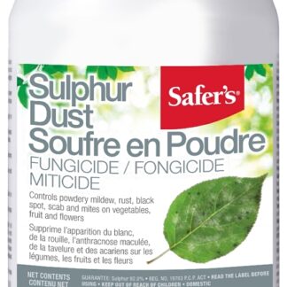 Safer 48-2078CAN2 Sulfur Dust Fungicide and Miticide, Powder, Sulfur, Pale Yellow, 300 g