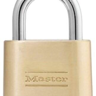 Master Lock 175D Padlock, 5/16 in Dia Shackle, 1 in H Shackle, Steel Shackle, Brass Body, 2 in W Body