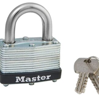 Master Lock 500D Laminated Padlock, Different Key, 9/32 in Dia Shackle, Steel Shackle, Steel Body, 1-3/4 in W Body