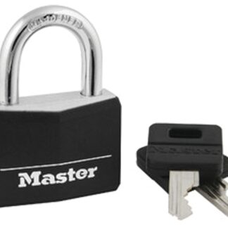 Master Lock 141D Padlock, Keyed Different Key, 1/4 in Dia Shackle, Steel Shackle, Brass Body, 1-9/16 in W Body