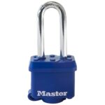 Master Lock 312DLH Padlock, Different Key, 9/32 in Dia Shackle, Steel Shackle, Steel Body, 1-9/16 in W Body