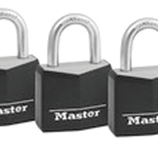 Master Lock 131Q Padlock, Keyed Alike Key, 3/16 in Dia Shackle, Steel Shackle, Brass Body, 1-3/16 in W Body