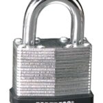 Master Lock 1803D Padlock, Keyed Different Key, 1/4 in Dia Shackle, 7/8 in H Shackle, Cast Hardened Steel Shackle