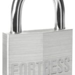 American Lock Fortress Series 1840D Padlock, Keyed Different Key, 1/4 in Dia Shackle, Steel Shackle, Solid Brass Body