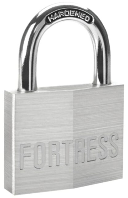 American Lock Fortress Series 1840D Padlock, Keyed Different Key, 1/4 in Dia Shackle, Steel Shackle, Solid Brass Body