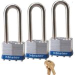 Master Lock 1TRILJ Padlock, Keyed Alike Key, 5/16 in Dia Shackle, 2-1/2 in H Shackle, Steel Shackle, Steel Body