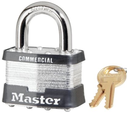 Master Lock 5KA A383 Padlock, Keyed Alike Key, Open Shackle, 3/8 in Dia Shackle, 1 in H Shackle, Boron Alloy Shackle