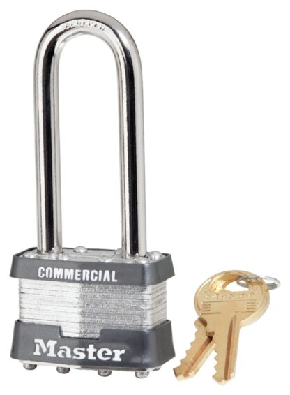 Master Lock 1KALJ 2729 Padlock, Keyed Alike Key, 5/16 in Dia Shackle, 2-1/2 in H Shackle, Nickel Hardened Steel Shackle Sells in Quantity of 6