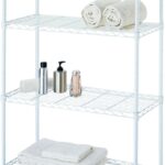 Simple Spaces SS-JR0404-WH 4-Tier Shelf Stacker, Each Shelf: 132 lb, 4-Tier Shelving-Level, 31 in W, Steel, White