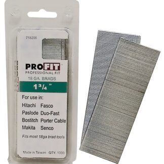 ProFIT 0718206 Finish Nail, Glue Collation, 1-3/4 in L, 18 Gauge, Steel, Electro-Galvanized, Brad Head