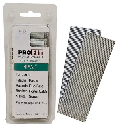 ProFIT 0718206 Finish Nail, Glue Collation, 1-3/4 in L, 18 Gauge, Steel, Electro-Galvanized, Brad Head