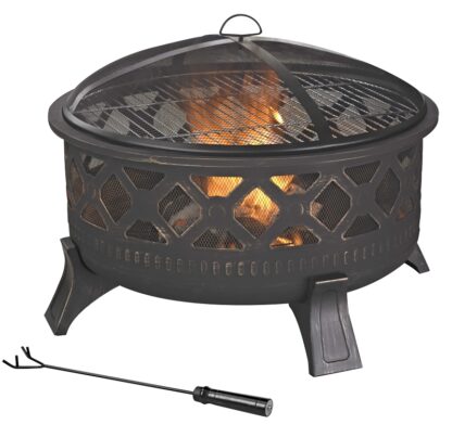 Seasonal Trends KLF-150509 Fire Pit, 32 in OAW, 32 in OAD, 22-3/4 in OAH, Round, Steel