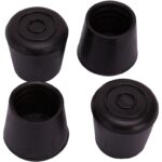 ProSource FE-50637-PS Furniture Leg Tip, Round, Rubber, Black, 1-1/8 in Dia, 1-5/8 in H