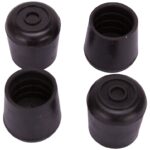 ProSource FE-50638-PS Furniture Leg Tip, Round, Rubber, Black, 1-1/4 in Dia, 1-5/8 in H