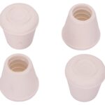 ProSource FE-50641-PS Furniture Leg Tip, Round, Rubber, White, 1/2 in Dia, 1-1/8 in H