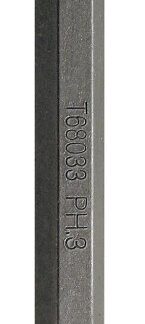 Task T68033 Screwdriver Bit, 3 Drive, Phillips Drive, 3 in L, Steel