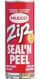 Mulco Zip Seal'N Peel 141000 Removable Sealant, Clear, -22 to 100 deg F, 300 mL Cartridge Sells in Quantity of 12