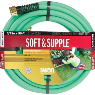 SWAN SNSS58050 Garden Hose, 50 ft L, Rubber/Vinyl, Green