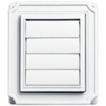 Builders Edge 140037079001 Exhaust Vent, 8 in OAL, 7 in OAW, 12 sq-in Net Free Ventilating Area, White