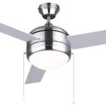 Canarm CALIBRE III CF48CA33BN LED Ceiling Fan, 3-Blade, Black Housing, Black Blade, 48 in Sweep, Plywood Blade