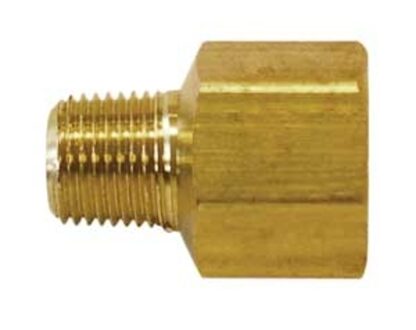 Topring 88.404 Hexagonal Reducing Bushing, 1/4 x 3/8 in, MNPT x FNPT, Brass