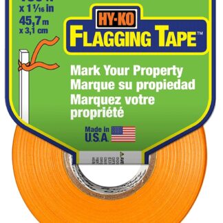 Hy-Ko CAR-100-HT Flagging Tape, 150 ft L, 1-1/16 in W, Orange, Plastic Sells in Quantity of 3