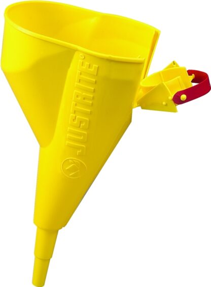 Justrite 11202Y Funnel, Polypropylene, Yellow, 11-1/4 in H