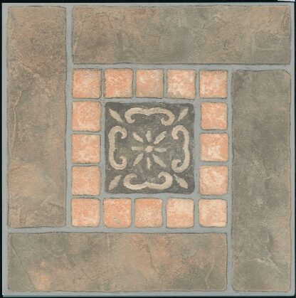 ProSource CL3267 Vinyl Floor Tile, 12 in L Tile, 12 in W Tile, Square Edge, Slate Inlay