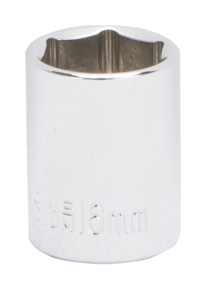 Vulcan MT6499677 Drive Socket, 16 mm Socket, 3/8 in Drive, 6-Point, Chrome Vanadium Steel, Chrome