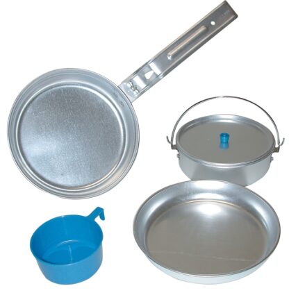 World Famous 102 Camping/Mess Kit, Aluminum, Bright Polished