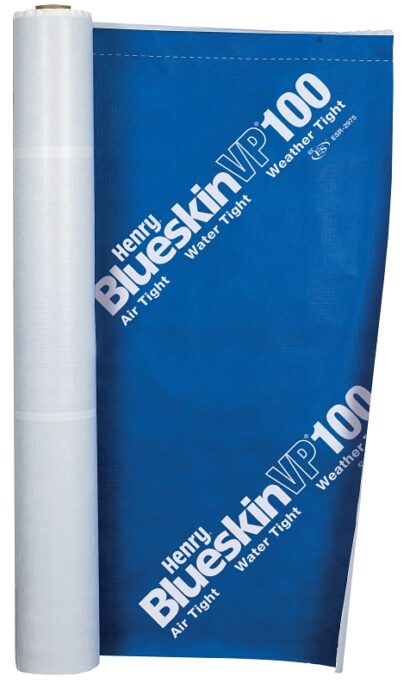 Blueskin VP100 Series HE100GUSA918 Air Barrier Membrane, 100 ft L, 4 ft W, Blue