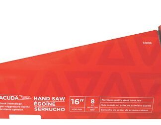 Task Barracuda T88116 Toolbox Saw, 16 in L Blade, 8 TPI, Steel Blade, Soft Touch-Grip Handle, Rubber Handle