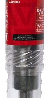 Task T81516 Deming Drill Bit, 15/16 in Dia, 6 in OAL, 1/2 in Dia Shank, Reduced Shank