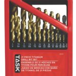 Task T90021 Drill Bit Set, 21-Piece, HSS, Titanium