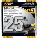 PowerZone OR500825 Extension Cord, 12 AWG Cable, 25 ft L, 125 V, Yellow